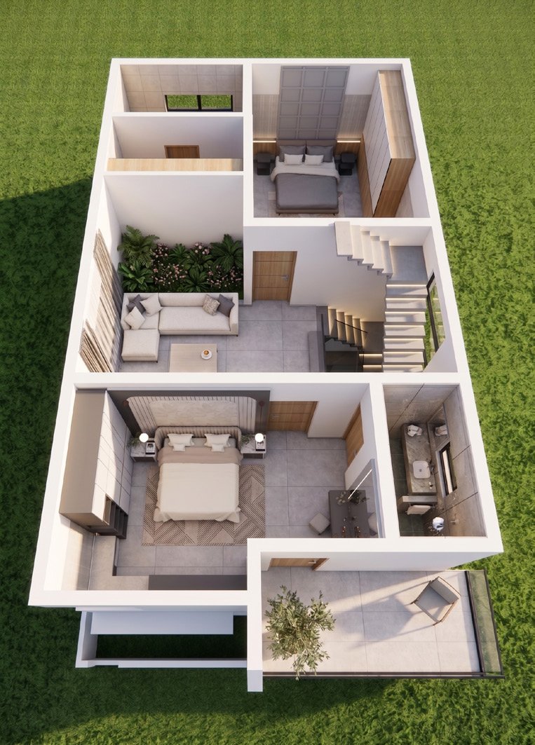 3D Cutaway Layout First Floor