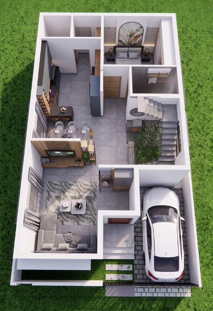 3D Cutaway Layout Ground Floor